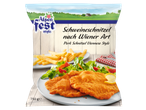 Alpen Fest varkens schnitzels, friet en salade.