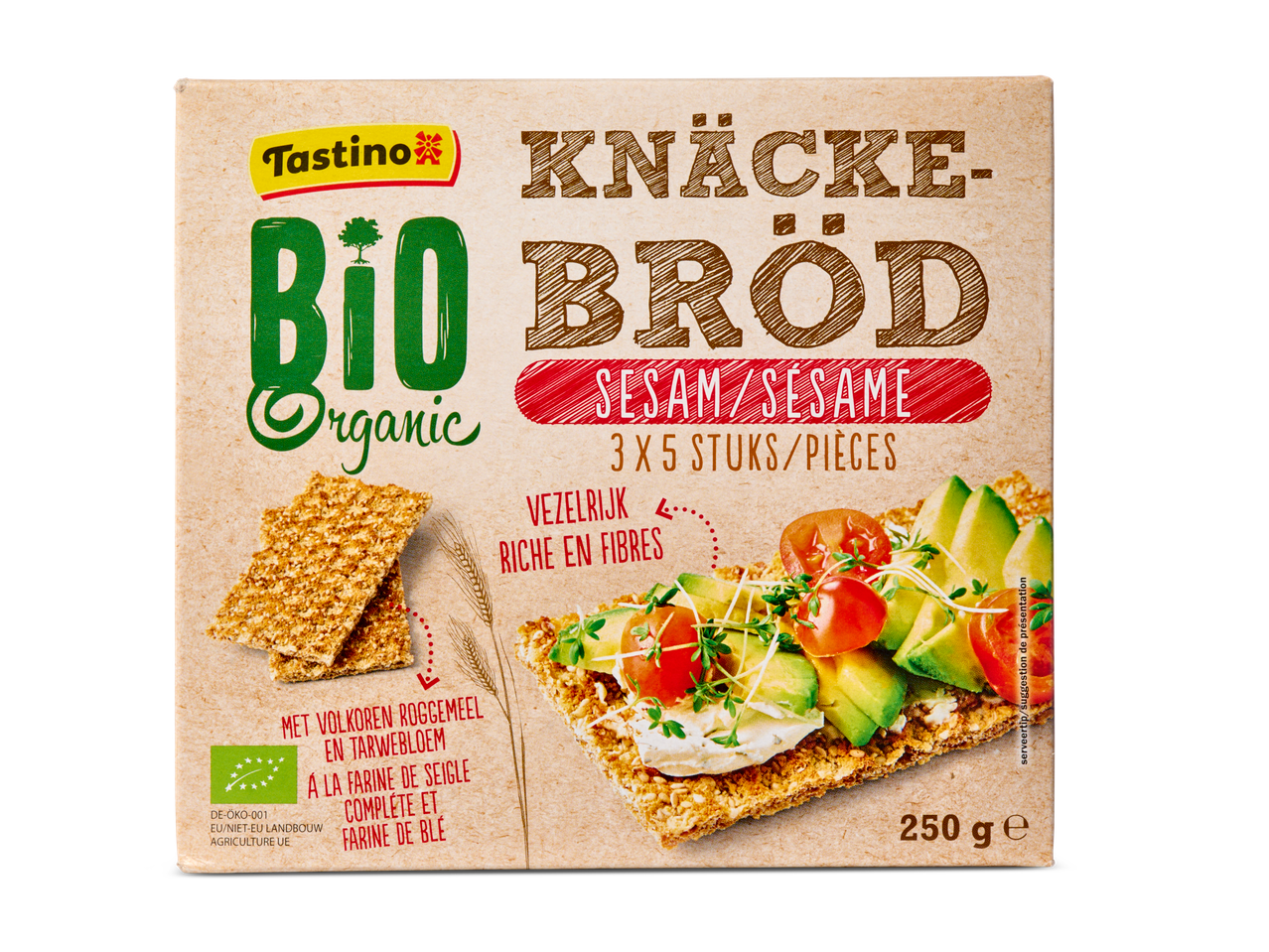 Tastino biologische sesamcrackers.