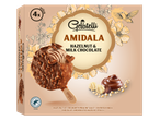 Gelatelli Amidala: 4 picolés de avelã e chocolate ao leite.