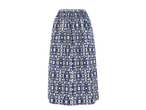 Saia midi Esmara com padrão ikat azul e branco