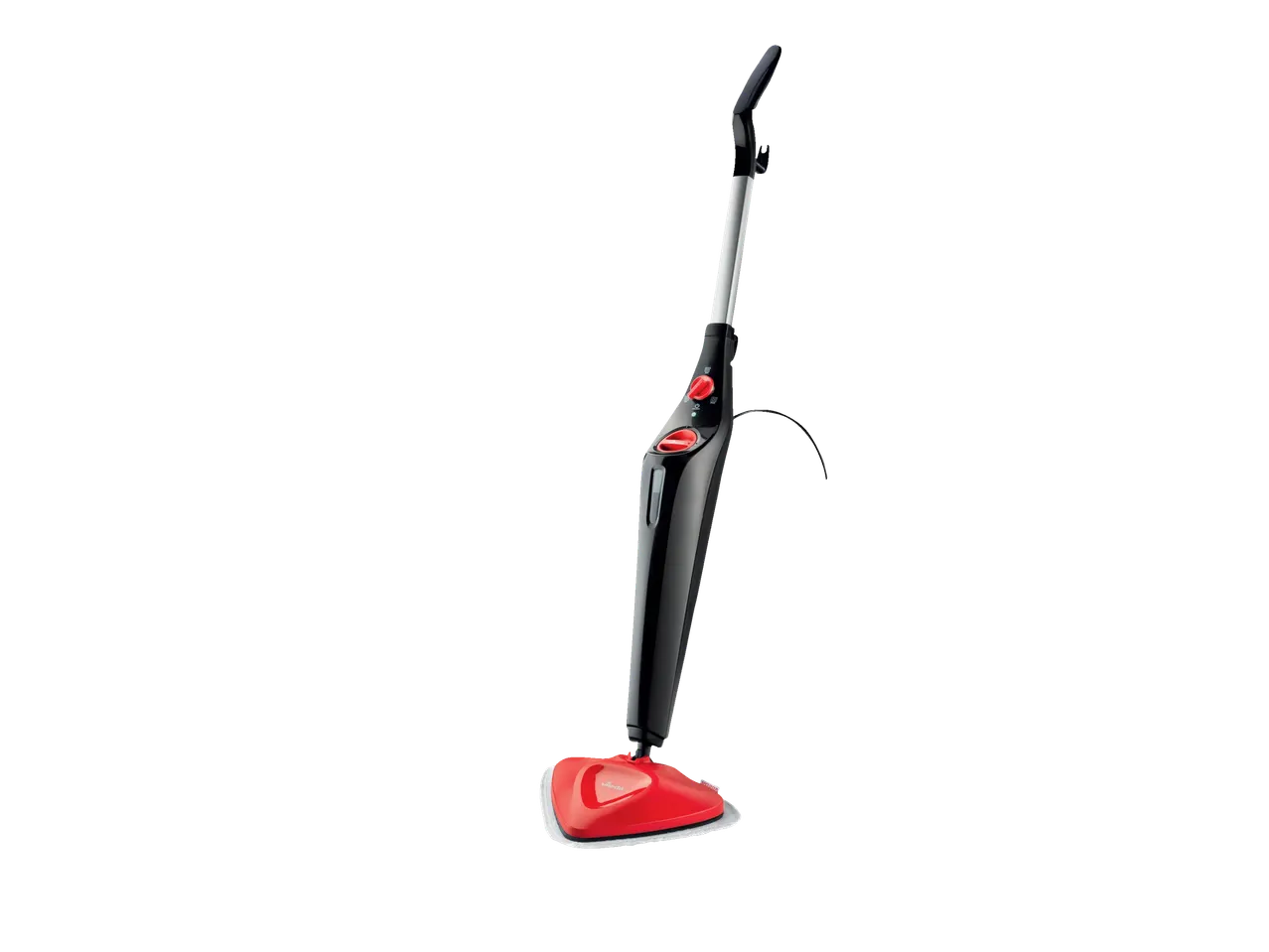 Vileda Steam Mop with a red cleaning head and black body.