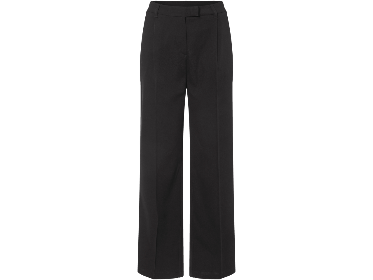 Elegantsed mustad sirge lõikega naiste püksid.