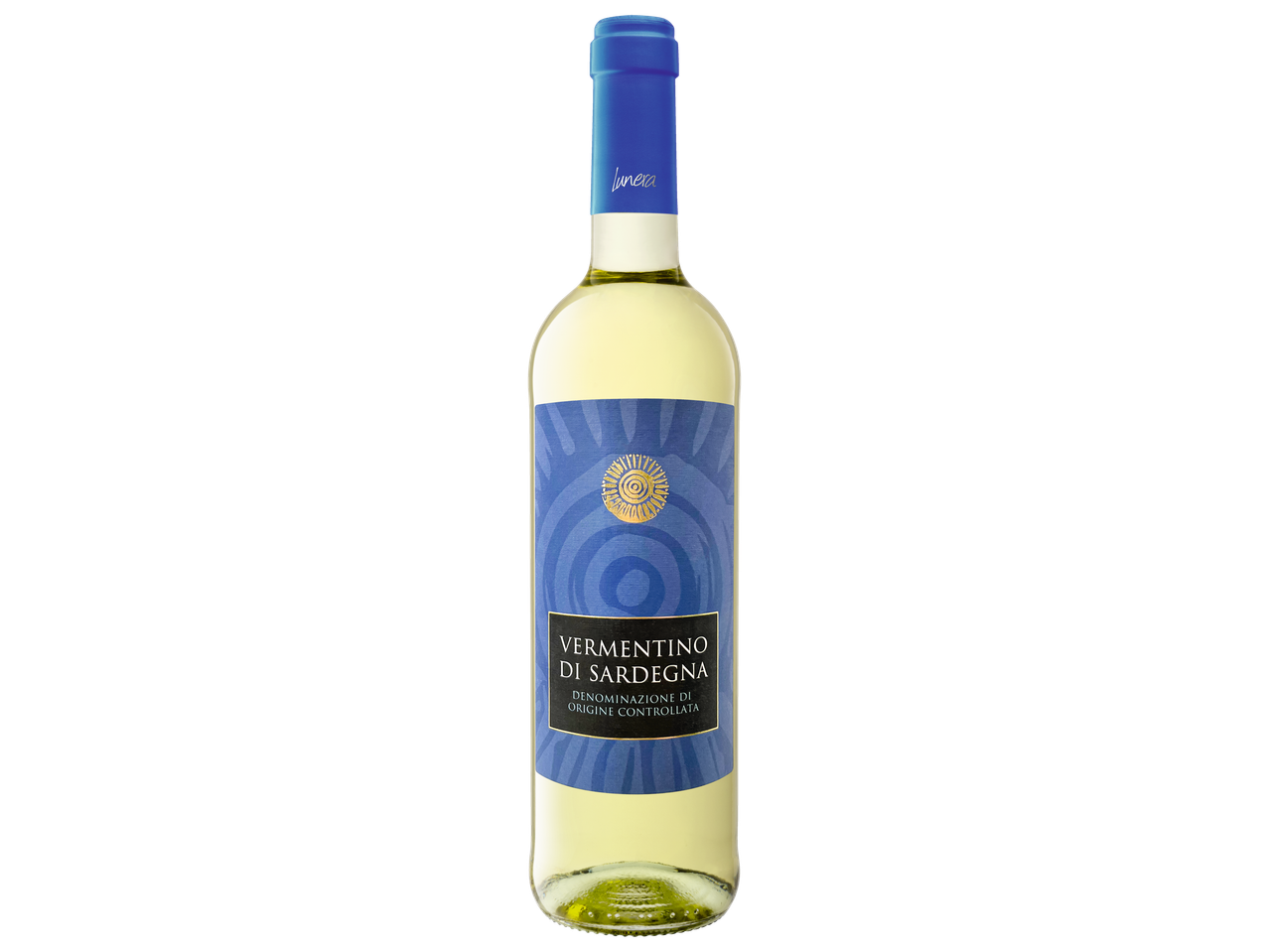 Bottiglia di Vermentino di Sardegna Lunera.