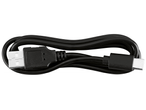 Черен USB-A към USB-C кабел, навит на руло