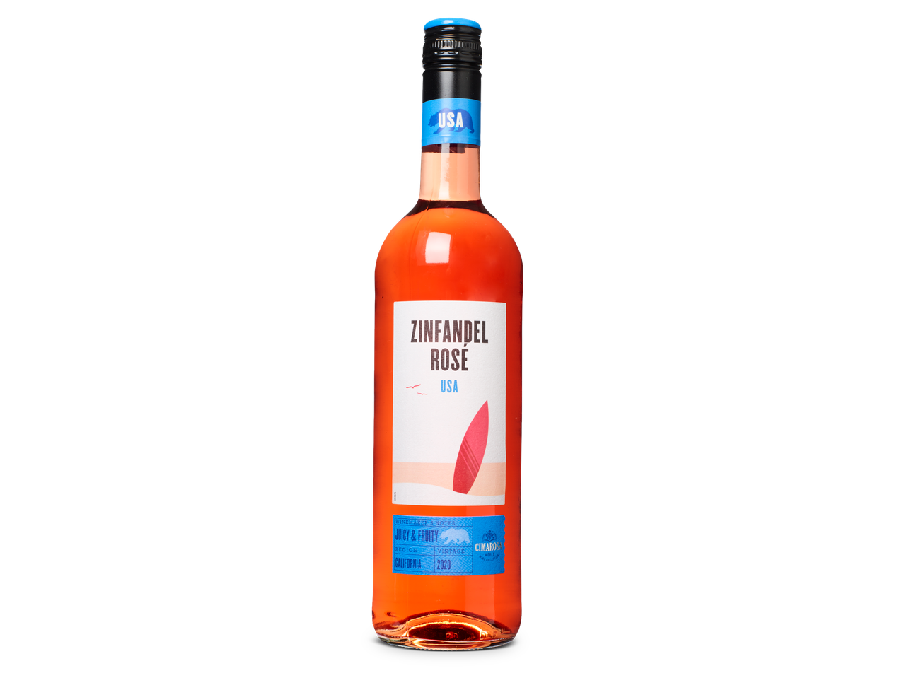 Cimaroza Zinfandel Rosé, een fruitige wijn uit Californië.