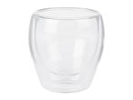Double-walled glass cup for hot or cold beverages