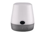 White and grey portable LED lantern with a power button
