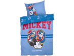 Mickey Mouse themed duvet cover and pillowcase set in light blue