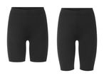 To par sorte cykelshorts vist fra forsiden og bagsiden.