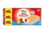 Pakke med 10 XXL is-sandwich med jordbær-, vanilje- og kakaosmag i neapolitansk stil.