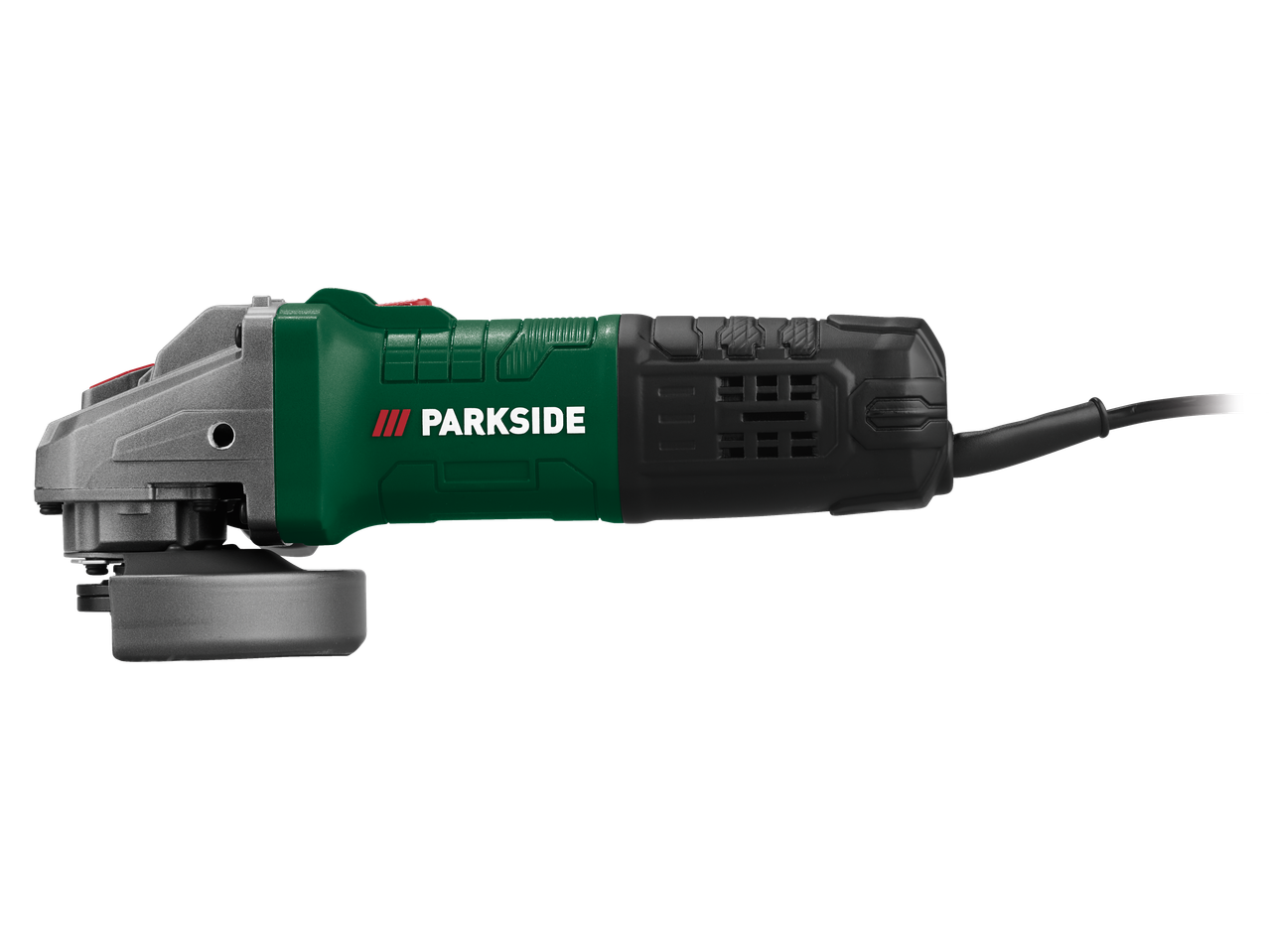 Ъглошлайф Parkside® в зелено и сиво.