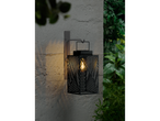 Black geometric wall lantern, outdoor LED lighting.