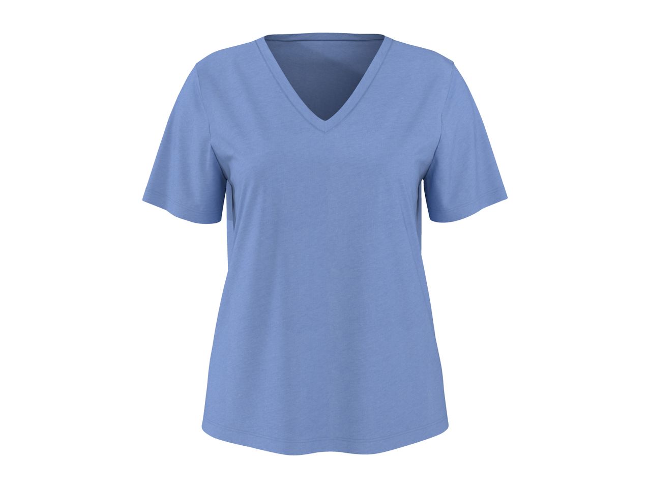 Light blue women's V-neck t-shirt with short sleeves