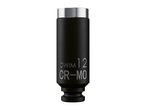 Black impact socket with silver markings for size 12 and CR-MO material.