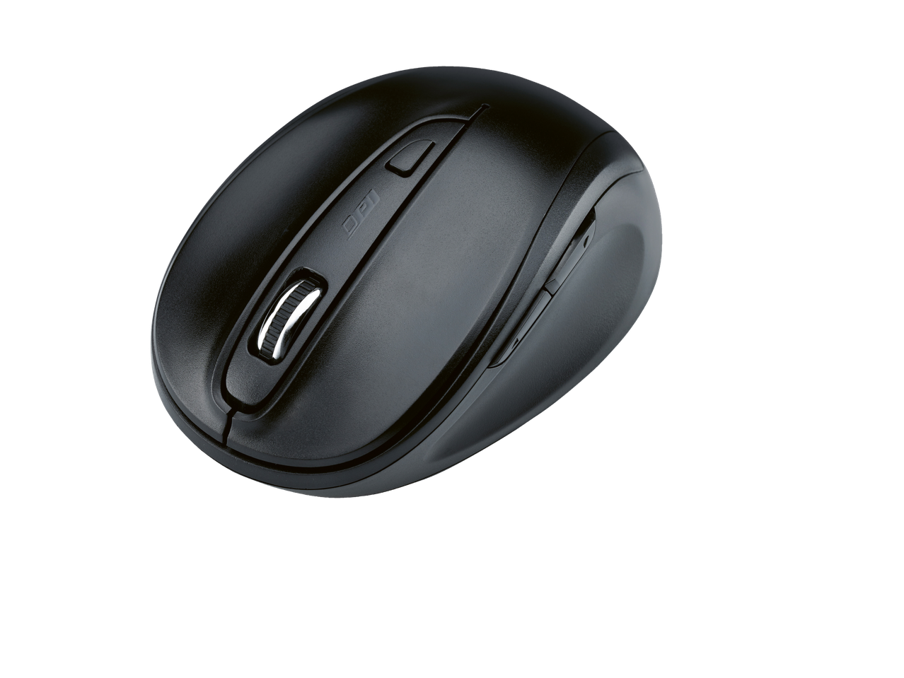 Svart trådlös Logitech-mus.