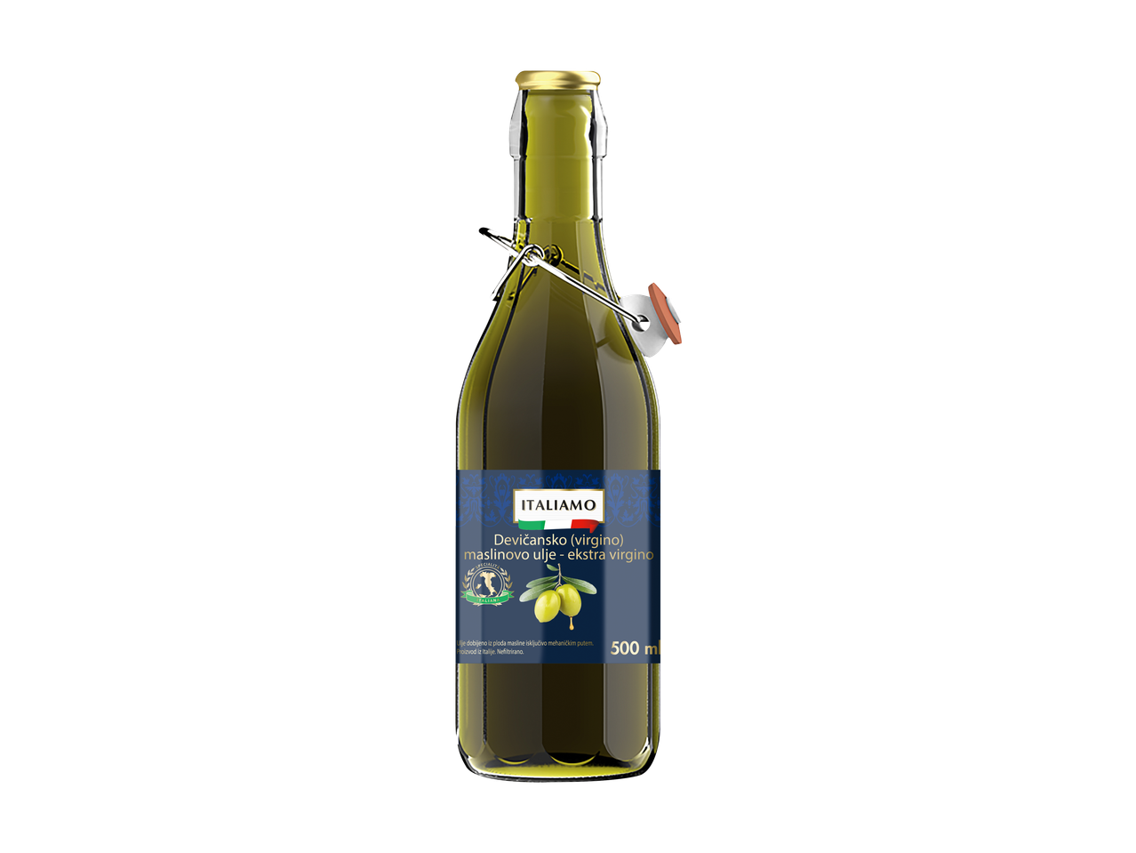 ITALIAMO Ekstra devičansko maslinovo ulje u boci od 500ml sa zatvaračem na preklop.