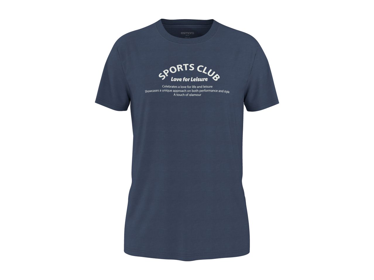 Men's dark blue t-shirt with 'SPORTS CLUB Love for Leisure' text