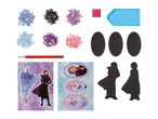 Frozen diamond painting kit with characters and accessories.