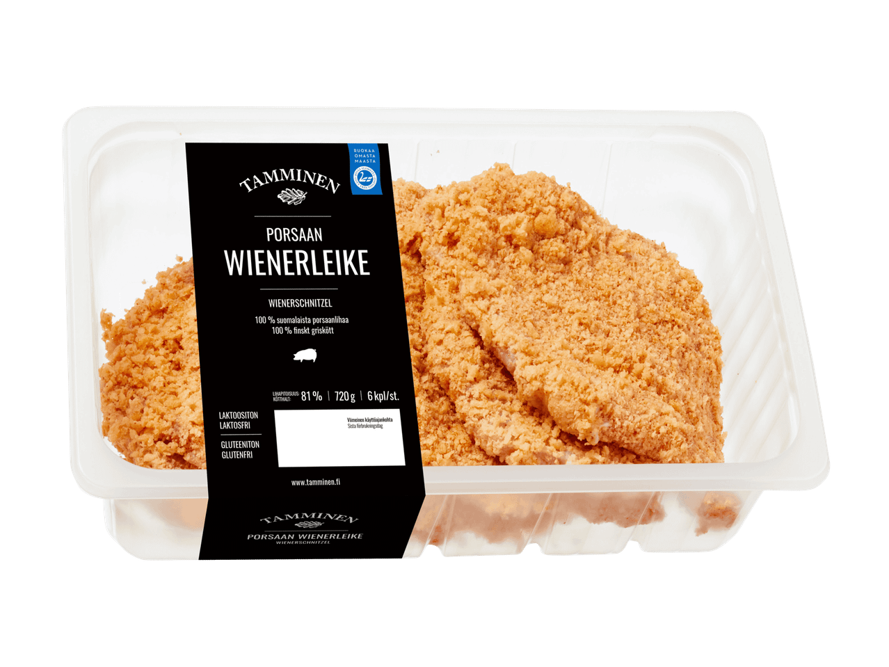 Pakkaus porsaan wienerleikkeitä.