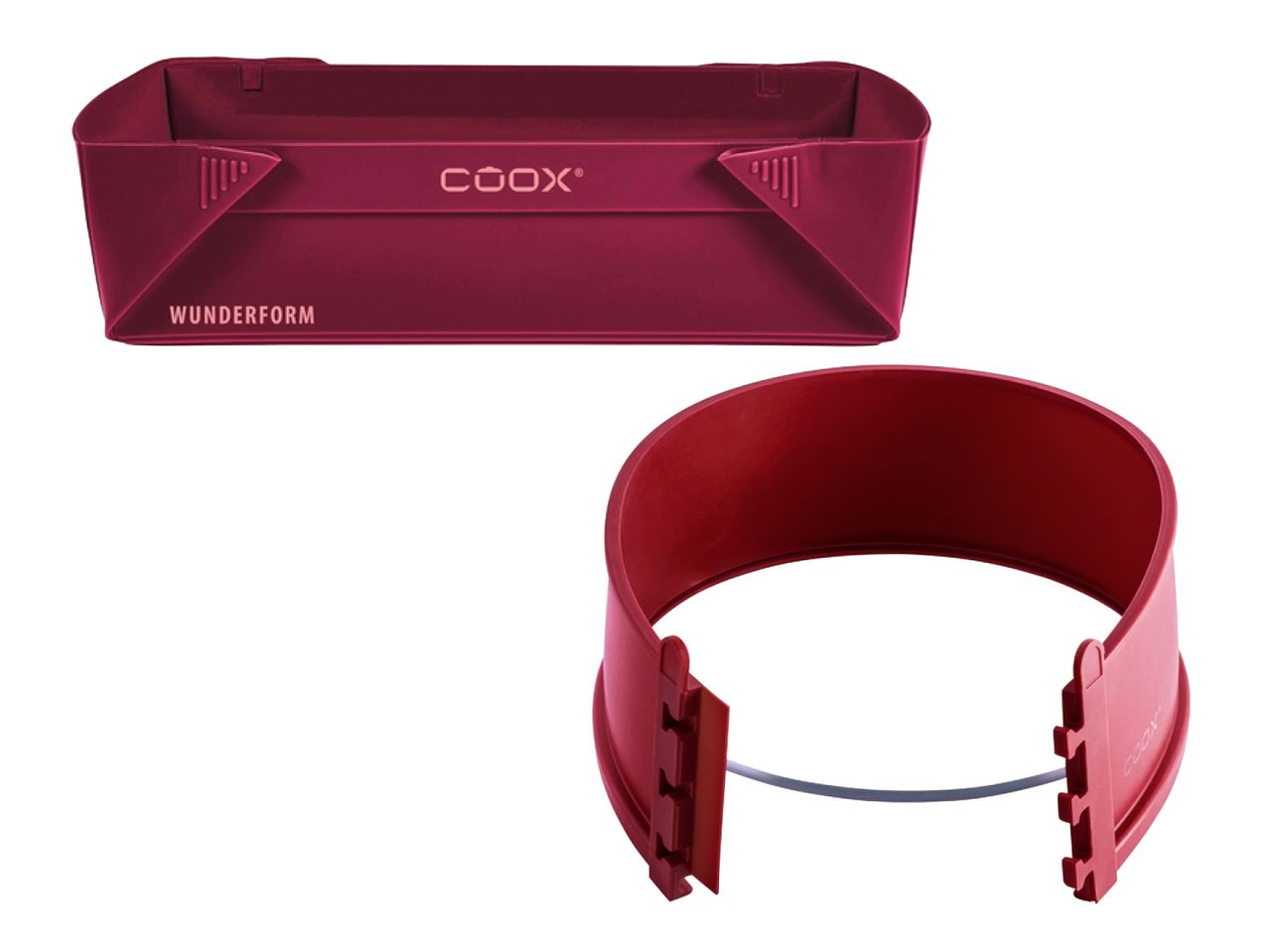 COOX® Wunderform Backformen in Rot, rechteckig und rund