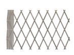 Cerca de jardim de madeira extensível com padrão de treliça em losango