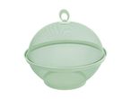Light green mesh food cover with a handle, designed to protect food from insects.