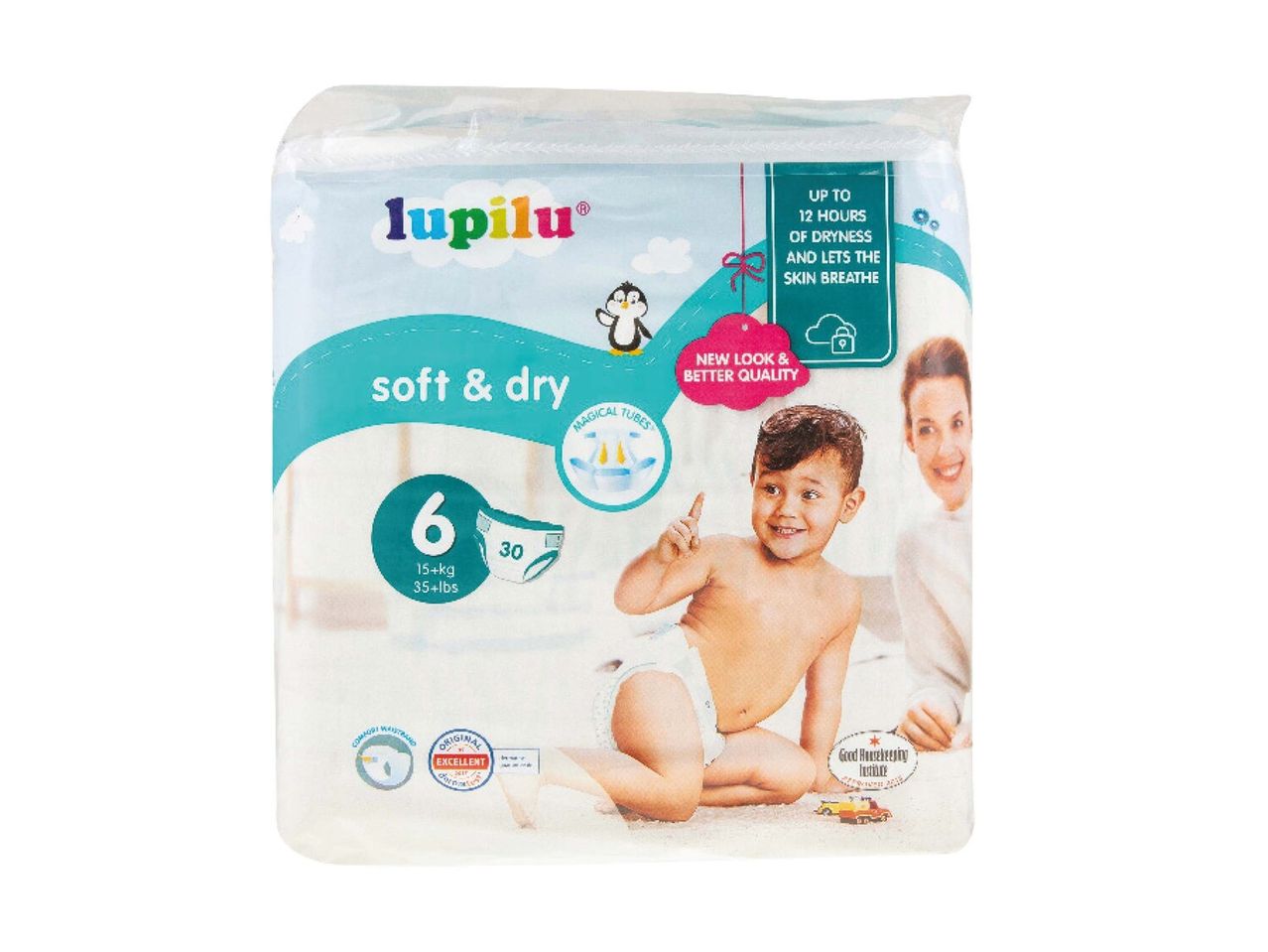 Lupilu soft & dry diapers, size 6.