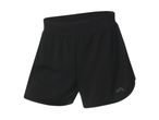 Black athletic shorts with a subtle logo