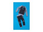 Black and gray thermal underwear set on a blue background