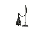 Aspirador Silvercrest® com mangueira e acessório de chão sobre fundo preto.