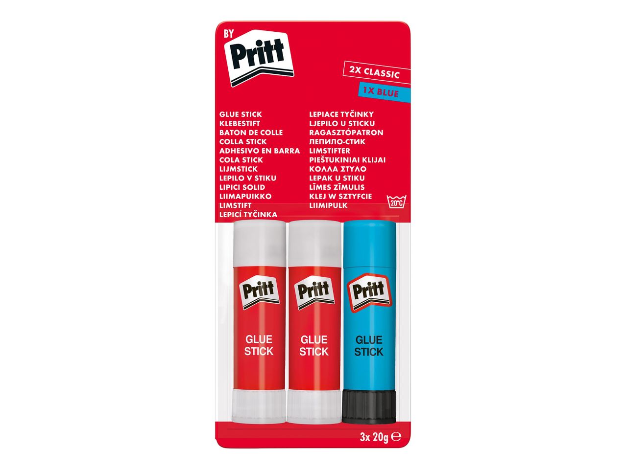 Pritt ragasztópisztolyok 2x klasszikus, 1x kék színben.