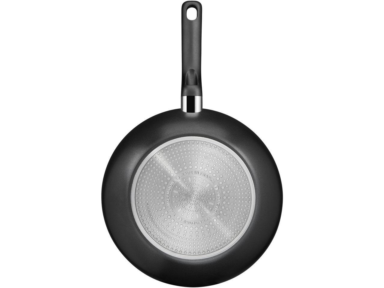 Tefal Aluminium Stirfry Pan, bottom view showing 'Made in France' and 'Induction Technology'