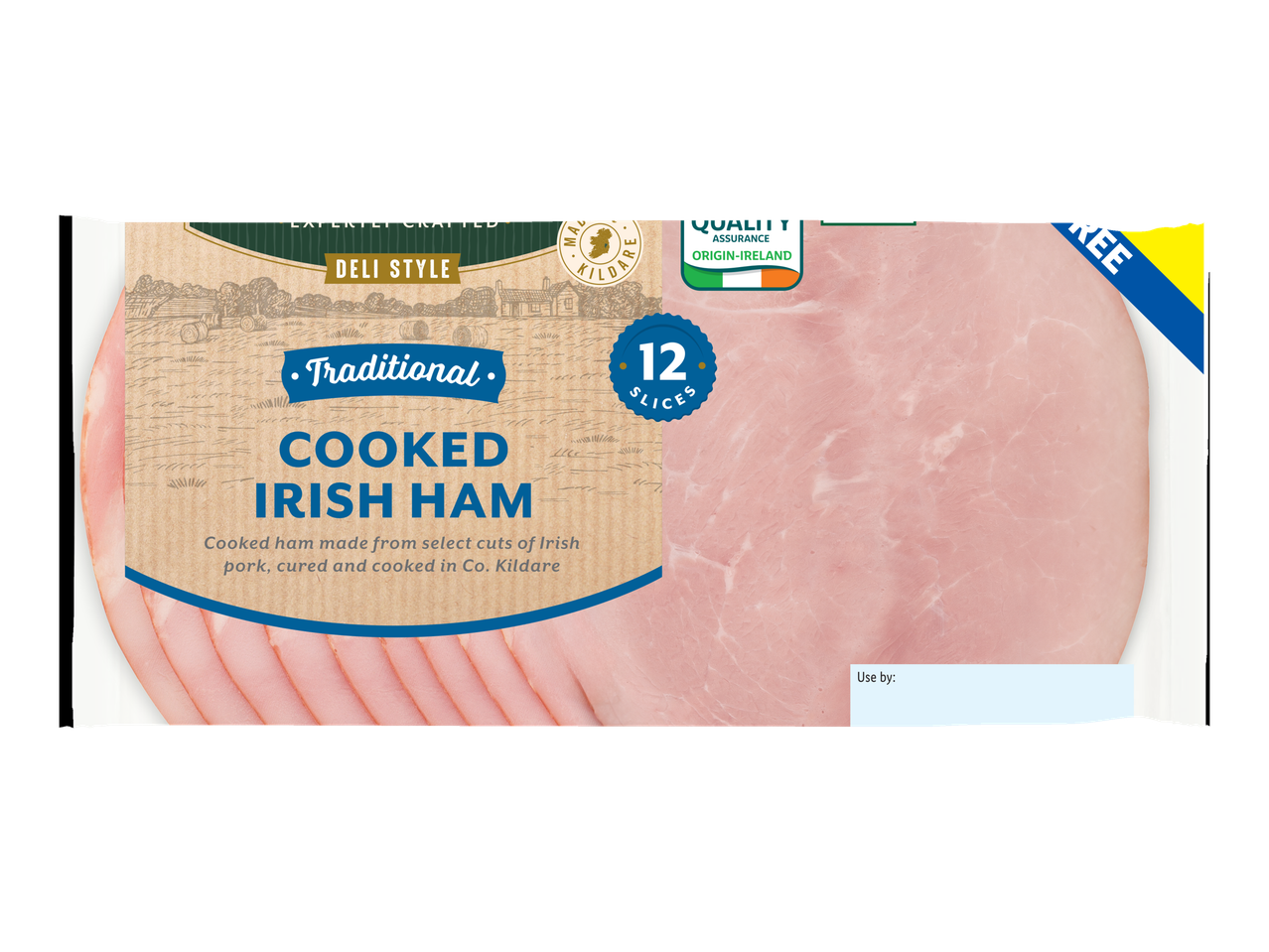 Glensallagh XXL Irish Traditional Carved Ham, 12 slices, made from Irish pork in Co. Kildare.