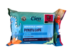 Șervețele umede Cien pentru copii cu aloe vera, testate dermatologic.
