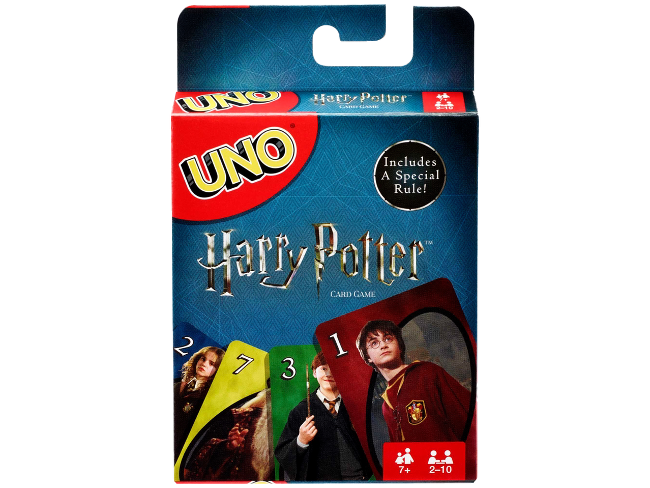 UNO Hario Poterio kortų žaidimas su personažais ir specialia taisykle.