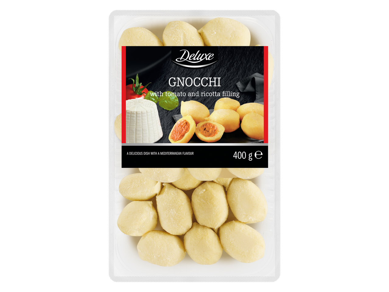 „Deluxe“ gnocchi su pomidorų ir rikotos įdaru.