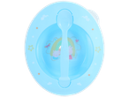 Peppa Pig children's bowl and spoon, light blue star design.
