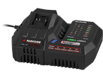 Parkside X 20V Team akumulatora lādētājs ar displeju un uzlādes indikatoriem.