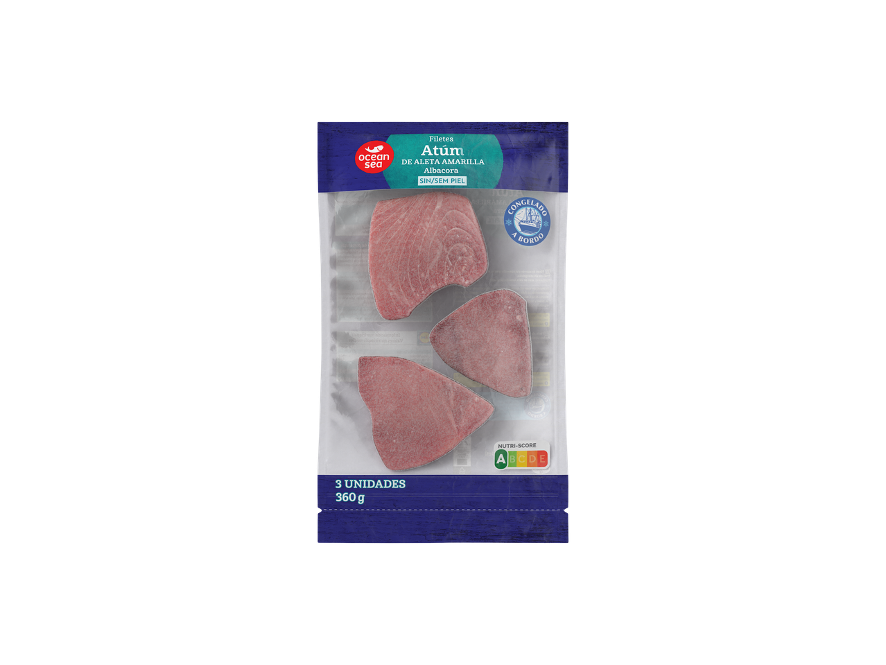 Ocean Sea Bife de Atum de Aleta Amarela, 3 unidades, 360g, com Nutri-Score A.