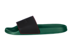 Chinelos K-Swiss verdes com couro preto.