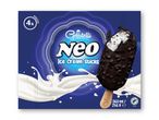 Ispinde med chokoladeovertræk og vaniljeis med kiksestykker, 4 stk. i pakken.