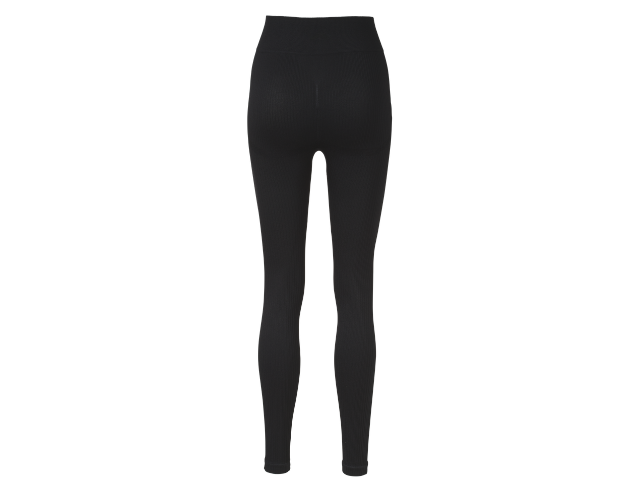 CRIVIT naadloze sportlegging voor dames, zwart, achteraanzicht.