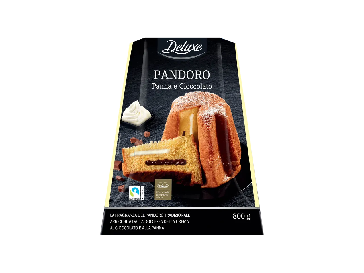Pandoro panna e cioccolato