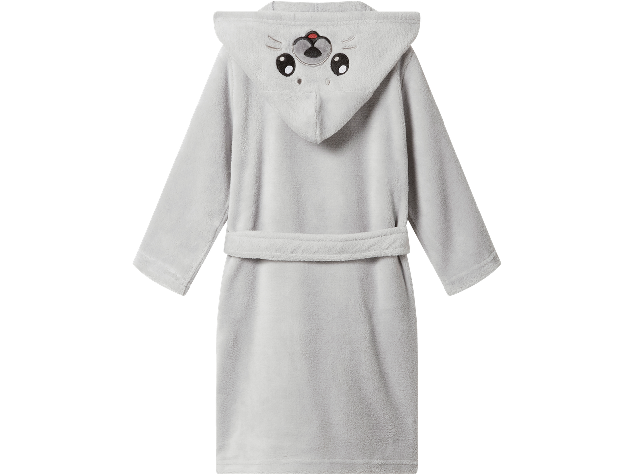 Детски халат LIVARNO home в светлосив цвят с качулка с мотив на тюлен