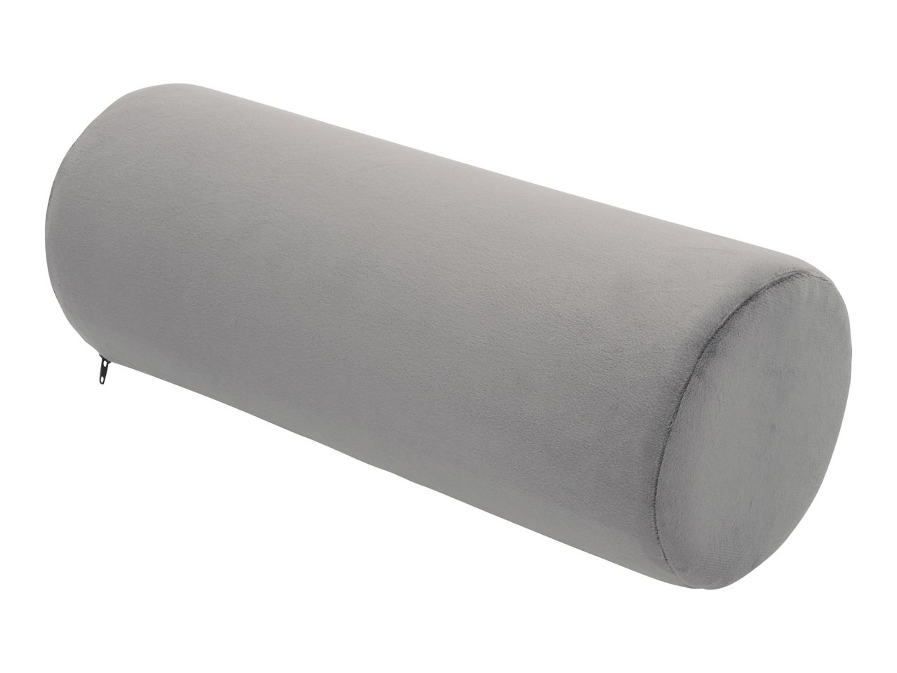 Grey bolster pillow with a zipper