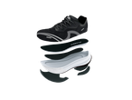 Exploded view of CRIVIT men's running shoe showing its layered construction and components.