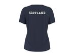 Dark blue t-shirt with 'SCOTLAND' written across the back in white capital letters.