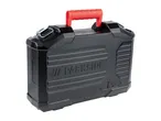 A black Parkside tool case with a red handle.