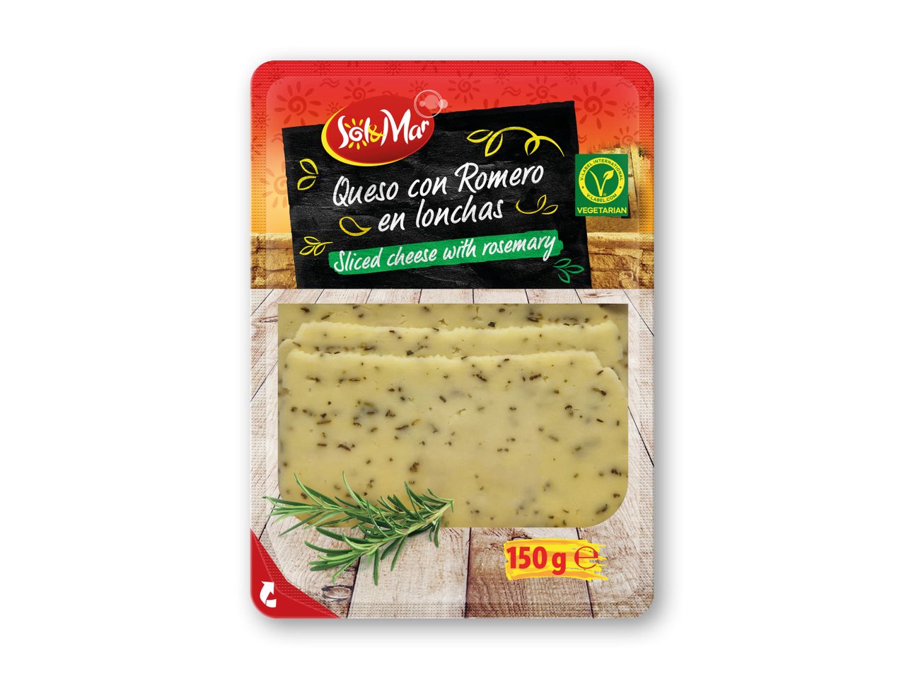 Sol&Mar skiveskåret ost med rosmarin (150g).