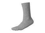 A single grey crew sock shown in a side profile view
